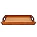 Wood Serving Tray With Handles - Large and Small Stackable Carrying Trays - Brown - 2 Piece Set - 14.8
