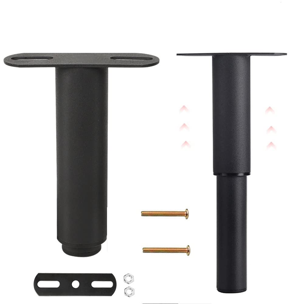 BUZIFU Bed Adjustable Legs Furniture Support Feet Black Metal Bed Support Legs Heavy Duty Slat Support Leg Suitable for Cabinet Sofa Bed Frame Replacement Parts 1Pcs (7inch - 13inch)