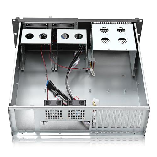 RackChoice 3U Server Chassis Rackmount Case with 3x5.25+4x3.5 Support ATX/MATX/MiniITX M/B and SFX Power Supply, dust Filter Bracket infront Easy maintenace