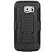 Galaxy S6 Case, ENGIVE Dual Layer Hybrid Armor Full Body Protective Case with Kickstand and Removable Holster Swivel Belt Clip for Samsung Galaxy S6 (Black)