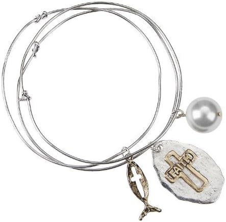 4031307 Love 3 Piece Bangle Set Charms Sweetheart Fiance' Bride Wife Gift Present