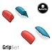 Skull & Co. Interchangeable Grips Set: Snap/Trigger Grips/Plus Grips [to fit All Hands Sizes] for Nintendo Switch [3 Pairs]- Left Red & Right Blue