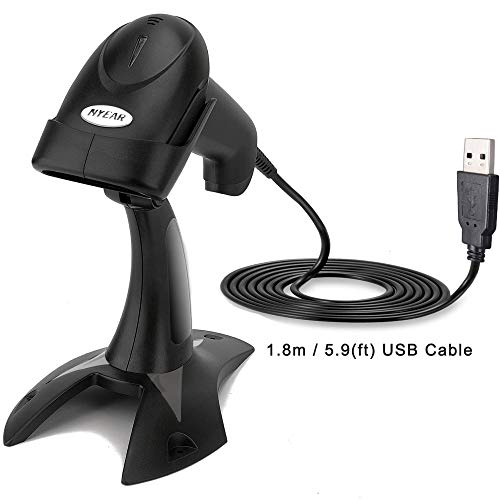 NYEAR USB Barcode Scanner Screen Printed Wired Barcode Scanner 2D Barcode Reader with Stand Automatic Handhold Bar Code Scanner with 1.8m(5.9ft) USB Cable for Tablets,Computers,Cashier,NT800-U&T - Thumbnail 6