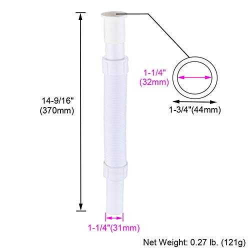 Flexible Extension Drain Pipe, Angle Simple Flexible 11/4" Extension