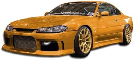 1995-1998 Nissan 240SX Silvia S15 Duraflex M-1 Sport Conversion Kit - 4 Piece - Includes M-1 Sport Front Bumper Cover (104275) S15 OEM Fiberglass Hood (100889) S15 OEM Fenders (101643)