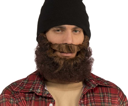 Brown Curly Beard with Moustache