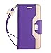 Galaxy S7 Edge Case, FYY Premium PU Leather Wallet Case with Cosmetic Mirror and Bow-knot Strap for Samsung Galaxy S7 Edge Purple & Gold