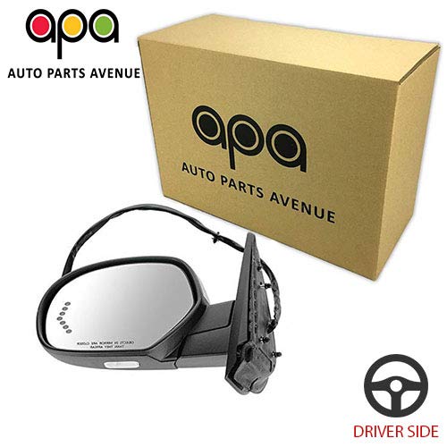 APA Chevy Suburban Silverado Tahoe Avalanche 07 08 Power Fold, Heat, Signal, Puddle Lamp with Memory Driver Side Mirror