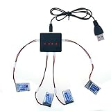 4pcs 3.7V 150mAh Li-po JJRC H36 30C Quadcopter Drone Battery + 4 In 1 RC Quadcopter Battery Spare Parts Charger