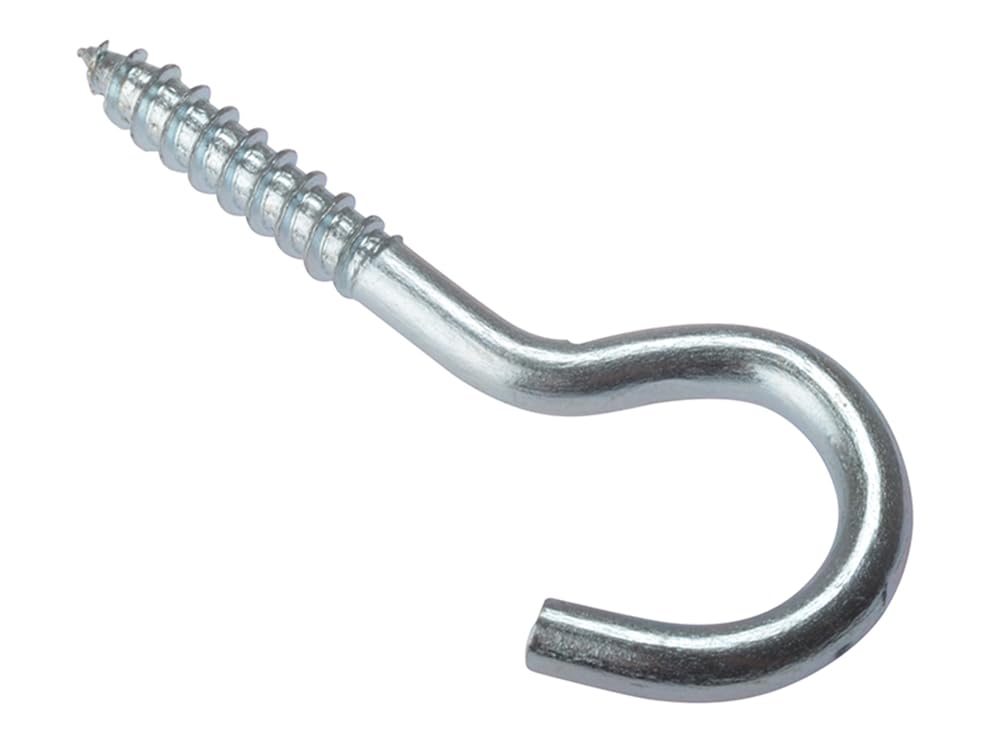 Forgefix Screw Hooks | 80 x 12g | Zinc Plated | Bag 10