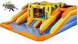 Rainforest Rapids Inflatable Amusement park with bounce house and water slides