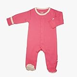 Babysoy Footie Pajama Sleeper-Baby Girls (0-3 Months, Pink Lemonade)