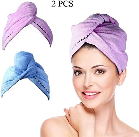 FASHION AMA Head Towel Shower Hat Fast Dry Hair Quick Magic Dryer Wrap towel for women Lightweight Absorbent hair towel Quick dry hair wrap Towel