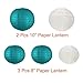 Paxcoo 20 Pcs Teal Party Supplies for Birthday Decorations