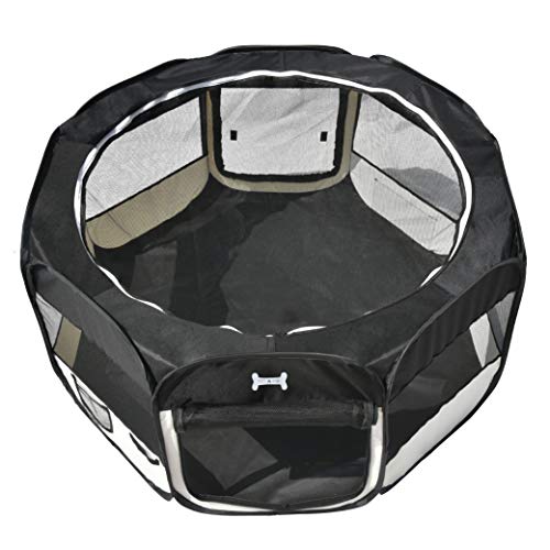 Mcdear Plegable Parque Mascota de Juego Fabric Pet Pen para Perros Gatos Conejos Animales pequeños Negro - Imagen 3
