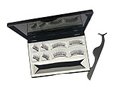 8 Pieces Premium Double Magnetic Eyelashes Extension Set, Full Size and Half Size Ultra Thin Magnetic Lashes - 3D Natural Look (2 pairs with Stainless Steel Tweezers)