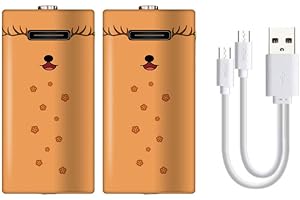 PULOMI New USB D Lithium ion Rechargeable Battery, High Capacity 1.5V 12000mWh Rechargeable D Battery, 4 H Fast Charge, 1200 Cycle with Type C Cable, Constant Output,2-Pack