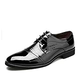 YangXieJiang Lace Up Patent Leather Dress Shoes Formal Wedding Oxford 8015