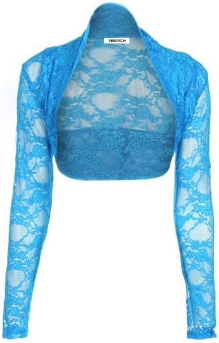 16MVRCH Women's Lace Bolero One Size Sky Blue