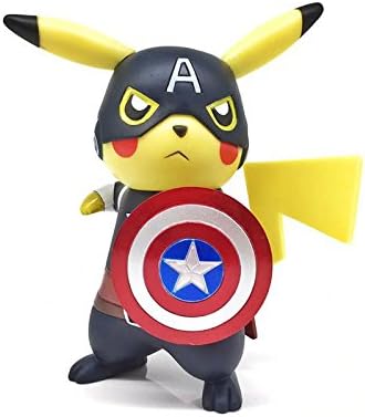 ML Warehouse Pikachu Cosplay PVC Figure Collectible Model Toy (Captain America)