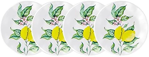 Q Squared Limonata 4-Piece Yellow Melamine Appetizer Plate Set