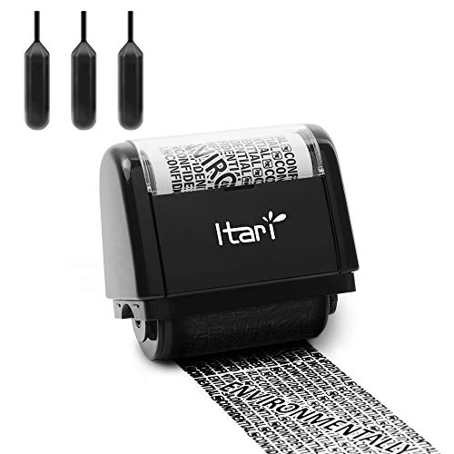 Identity Theft Protection Roller Stamp Wide Kit for Secure Confidential ID Blackout Security, Anti Theft and Privacy Safety