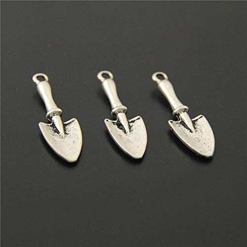 Autumn Water 10pcs Antiqued Silver Trowel Shovel Charms Gardening Tools Pendants for DIY Jewelry Making Findings