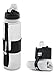 Nomader BPA-Free Collapsible Sports Water Bottle - Foldable with Reusable Leak Proof Twist Cap for Travel Hiking Camping Outdoor and Gym - 22 oz (White)