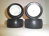 Losi 1/14 Mini 8ight Truggy Blockheads Wheels & Tires Set of 4!