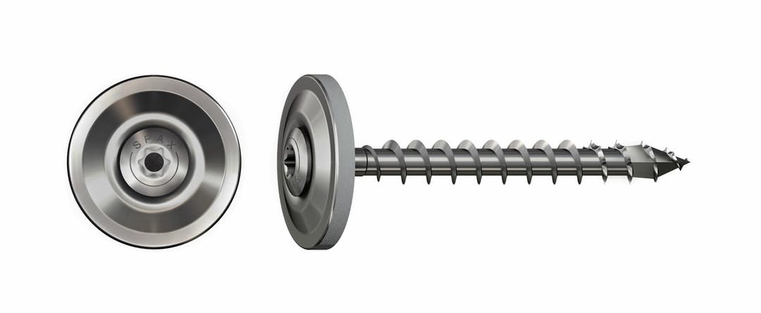 SPAX T-Star plus T20 4Cut A2-4577000450257 Plumbing Screw, 4.5 x 25 mm, Pack of 75, Fully Threaded, Raised Countersunk Head, T-Star Plus T20, 4CUT, Rustproof Stainless Steel