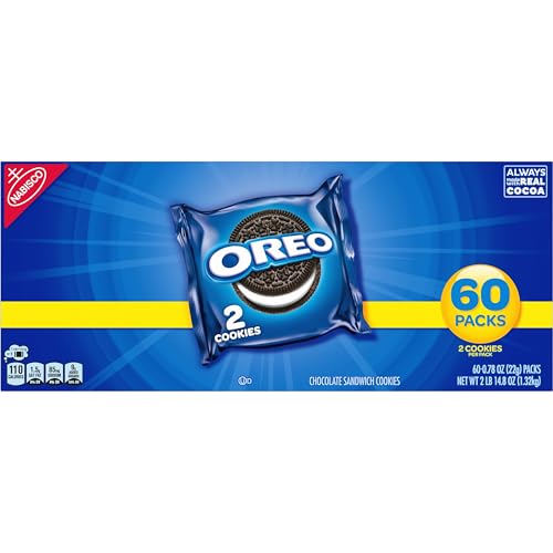 OREO CHOCOLATE SANDWICH COOKIES, 60 SNACK PACKS (2 COOKIES PER PACK)