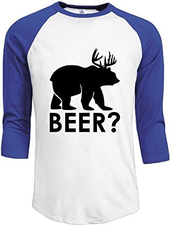 JiedaohO Dear Bear Men's Round Collar T-shirt SizeS