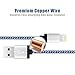 Marchpower(TM), iPhone Cable, Lifetime Guarantee, 2 Pack 6 FT Nylon Braided iPhone Charging Cable, Fast Sync & Data Charging Cord for iPhone SE 6s plus 6 5s 5c iPad Pro Air iPod (Blue White)