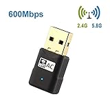 Wsky Wireless USB Wifi Adapter - AC 600M Dual Band (2.4G/150Mbps+5G/433Mbps) - Usb Wireless Network Adapter - Unique Design Brings Easy and Free Wireless Digital Life!