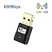 Uarzt  AC600Mbps Wireless Adapter, Mini USB Wifi Adapter Wireless Network Adapte 