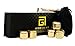 Aurora Glace | Whiskey Stones Deluxe Gift Set - GOLD Stainless Steel Reusable Chilling Ice Cubes with Barman Tong & Velvet Bag for whiskey, wine, coffee & tea | Pack of 6