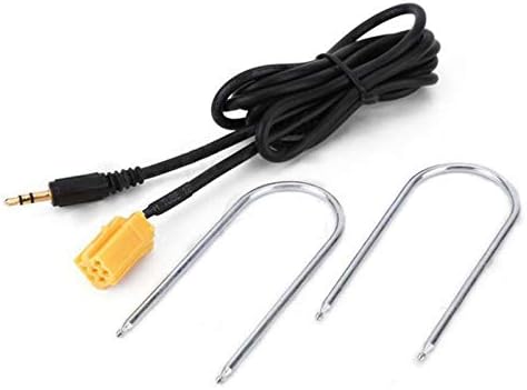 TOOGOO Car 3.5MM Black AUX Input Cable Line with Radio Removal Tools for 206 207 307 308 Sega MP3 MP4 Phone
