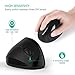 Wireless Vertical Mouse, Jelly Comb Wireless Mouse 2.4G High Precision Ergonomic Optical Mice with Adjustable Sensitivity 800 / 1200 /1600 DPI - Black