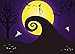 DePhoto Halloween Photography Backdrop Nightmare Before Christmas Pumpkin Jack Yellow Moon Ghost Bat Seamless Vinyl Photo Background Party Banner Studio Prop PGT274A 7x5ft