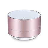 Bluetooth Speaker, NUBWO Mini Portable Outdoor/ Sport / Car Aluminium Alloy Speakers - with Built-in Mic, AUX Line, TF Card, Enhanced Bass for iPhone iPad Android Phone and more (Rose Gold)
