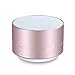 Bluetooth Speaker, NUBWO Mini Portable Outdoor/Sport/Car Aluminium Alloy Speakers - with Built-in Mic, AUX Line, TF Card, Enhanced Bass for iPhone iPad Android Phone and more (Rose Gold)
