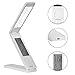 Dollermy USB Rechargeable Folding LED Eye -Protection Desk Lamp ,Touch Control Lamp with Alarm Clock Calendar Temperature Display