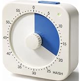HAISH 60 Minute Visual Timer for Kids - Premium Countdown Timer with Magnetic Back &amp; Pause Function, Silent Operation for Classroom Teaching Home, Time Management Tool(Batteries Included) (Blue)