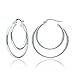Hoops & Loops 925 Sterling Silver Double Circle 30mm Round-Tube Polished Click-Top Hoop Earrings for Women