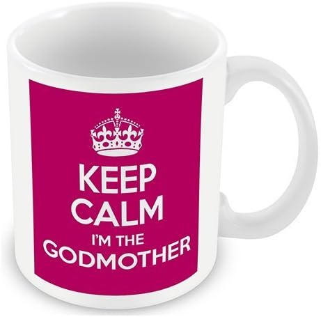 Keep Calm I'm a Godmother Mug / Cup (choose to personalise with any name, photo, message or colour) - New born baby, relative, christening gift