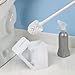 iDesign Hideaway Compact Toilet Bowl Brush and Holder for Bathroom Storage - White