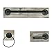MyGift Wall-Mounted Industrial Rustic 3 pc Bathroom Fixture with Towel Bar, Towel Ring & Tissue Holder