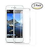 [2-Pack]Hapurs iPhone 6/6S Full Coverage Curved Edge Screen Protector + Iphone 6/6S Tempered Glass Skin Protector Cover 0.3mm Premium High Definition Shockproof Screen Film for Iphone 6/6S Silver