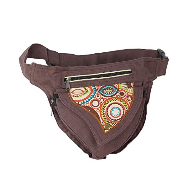 Riñonera Lateral Hippie Bordada (Marron) | DeHippies.com
