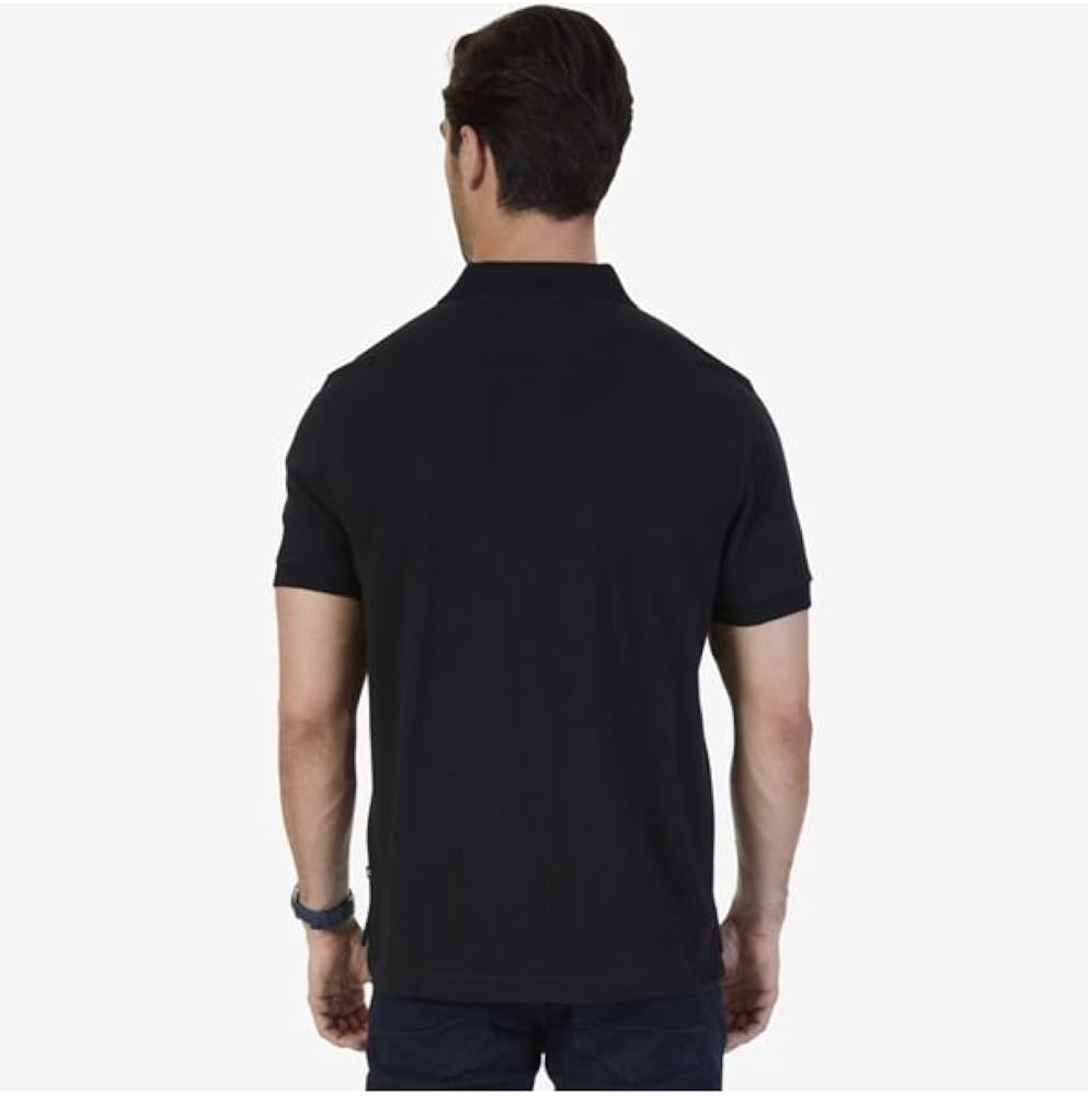Nautica Men's Short Sleeve Solid Cotton Pique Polo Shirt at  Men’s Clothing store